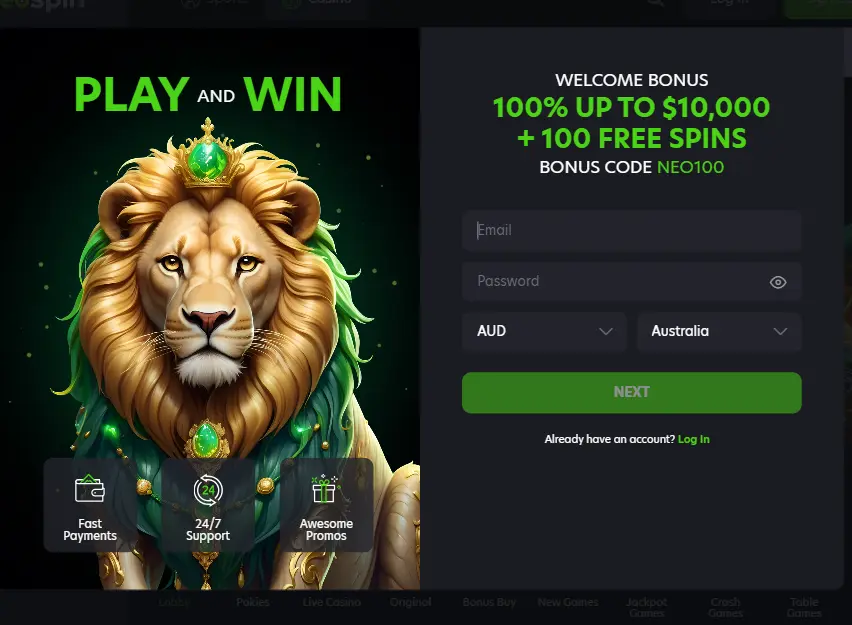 neospin casino sign up